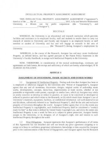 Printable Transfer Of Ip Rights Agreement Template Pdf Example