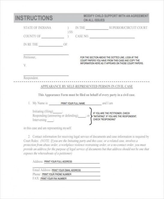Professional Voluntary Child Support Agreement Letter Template Excel Sample
