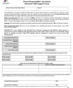 Voluntary Child Support Agreement Letter Template Doc Example