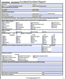 Best Accident And Incident Report Form Template