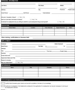 Best Application Form Template For Employment Excel