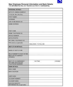 Best Bank Account Details Form Template Excel