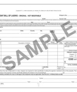 Best Bill Of Lading Short Form Template Pdf