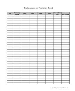 Best Bowling Tournament Entry Form Template Pdf