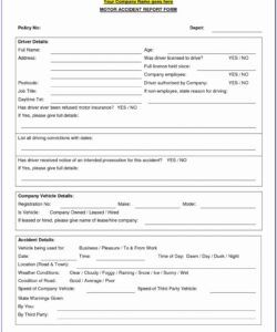 Best Car Accident Report Form Template Excel Sample