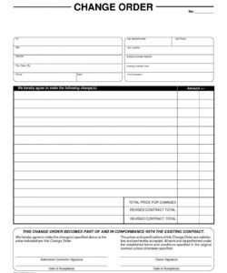 Best Change Order Form Template Construction Word Example