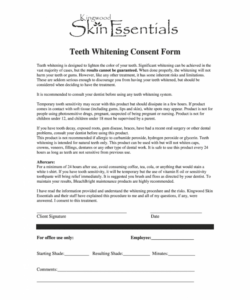 Best Dental Treatment Consent Form Template Excel Sample