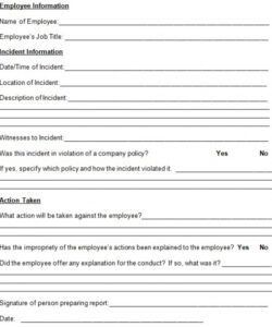 Best Employee Write Up Form Template