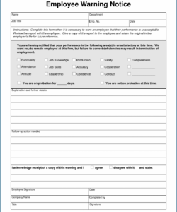 Best Employee Write Up Form Template Word Example