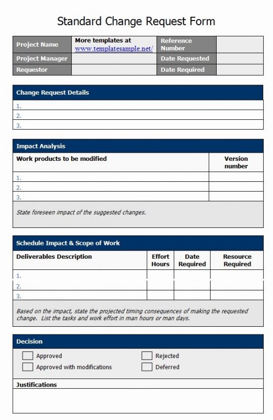 Engineering Change Order Form Template