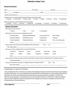 Best Esthetician Client Consultation Form Template Excel Sample