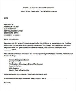 Best Former Employee Letter Of Recommendation Template