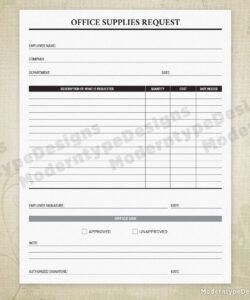 Best Office Supply Request Form Template Pdf
