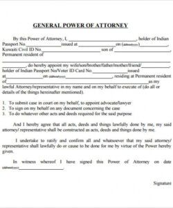 Best Power Of Attorney Form Template Pdf Example