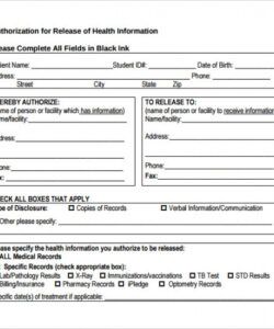 Best Template Medical Records Release Form Doc Sample