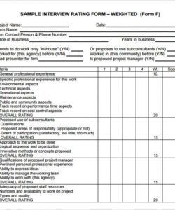Candidate Interview Evaluation Form Template  Example
