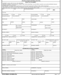 Car Accident Claim Form Template Doc Sample