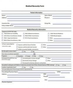 Certificate Of Medical Necessity Form Template Word Sample