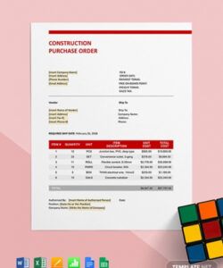 Construction Material Order Form Template Doc