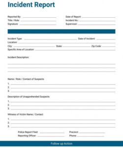 Costum Accident And Incident Report Form Template Doc Example