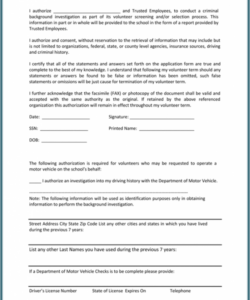 Costum Background Check Consent Form Template Doc