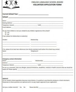 Costum Community Service Volunteer Form Template Word