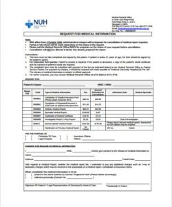 Costum Medical Records Request Form Template