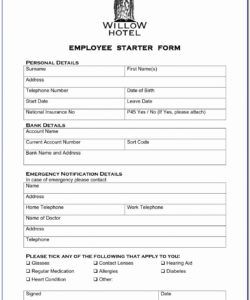 Costum New Employee Hire Form Template Excel Sample