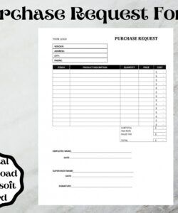 Costum Office Supply Request Form Template Excel Sample