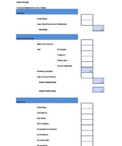 Costum Pro Forma Income Statement Template Pdf