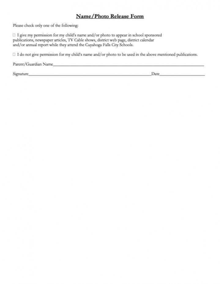 Costum Simple Social Media Photo Release Form Template Pdf Example