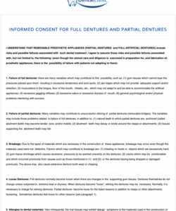 Dental Treatment Consent Form Template  Example