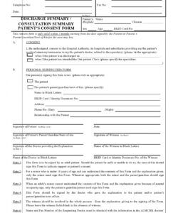 Discharge Form From Hospital Template  Sample