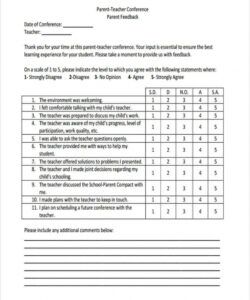 Editable Parent Teacher Conference Form Template