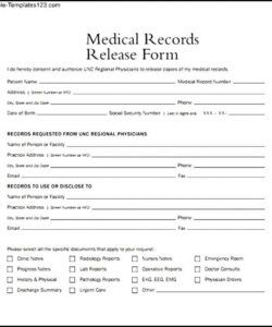 Editable Request For Medical Records Form Template Word