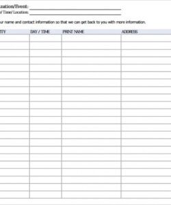 Editable Volunteer Sign Up Form Template Pdf