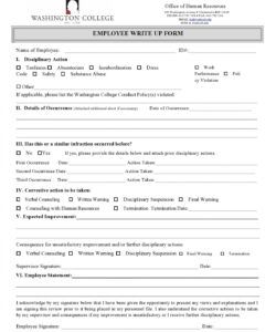 Employee Write Up Form Template Doc