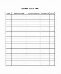 Equipment Check Out Form Template