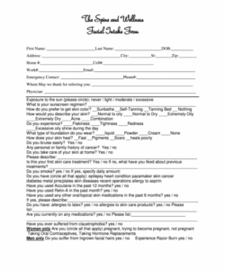 Esthetician Client Consultation Form Template Pdf Example