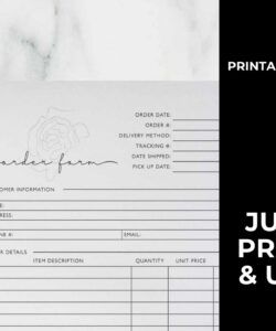 Florist Wedding Order Form Template Excel Sample