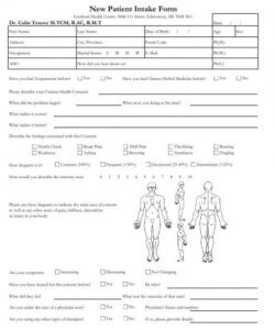 Free Acupuncture Patient Intake Form Template Pdf