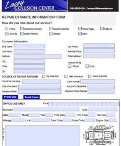 Free Auto Body Repair Estimate Template Forms