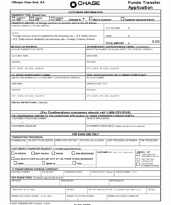 Free Bank Wire Transfer Form Template Excel Example