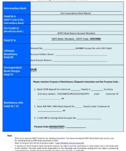 Free Bank Wire Transfer Form Template Word