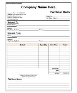 Free Blank Purchase Order Form Template