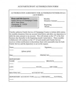 Free Business Ach Authorization Form Template Excel Sample