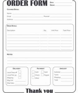 Free Business Card Order Form Template  Example