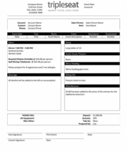 Free Catering Event Order Form Template Excel Sample