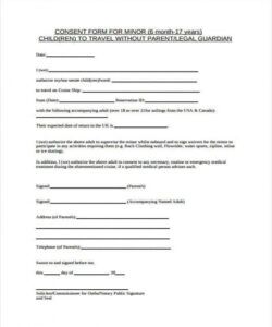 Free Child Travel Consent Form Template Pdf