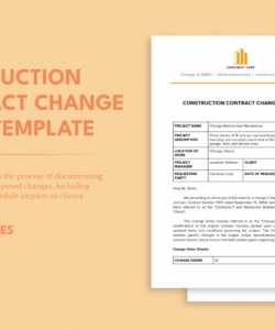 Free Construction Change Order Form Template Word Example